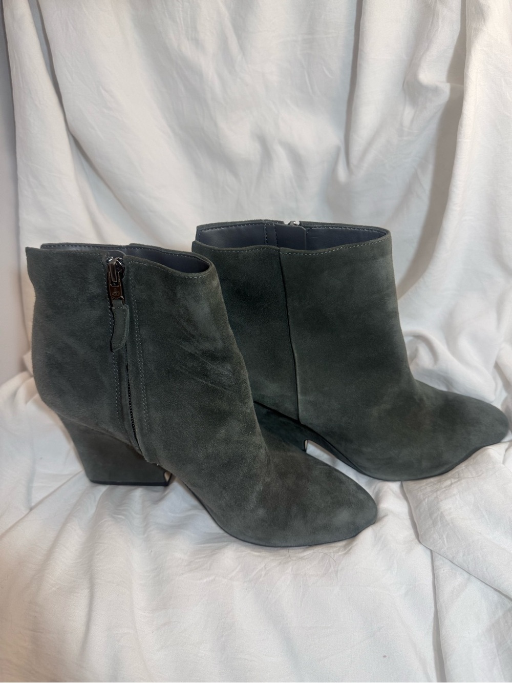 Sam Edelman Gray Suede Ankle Booties